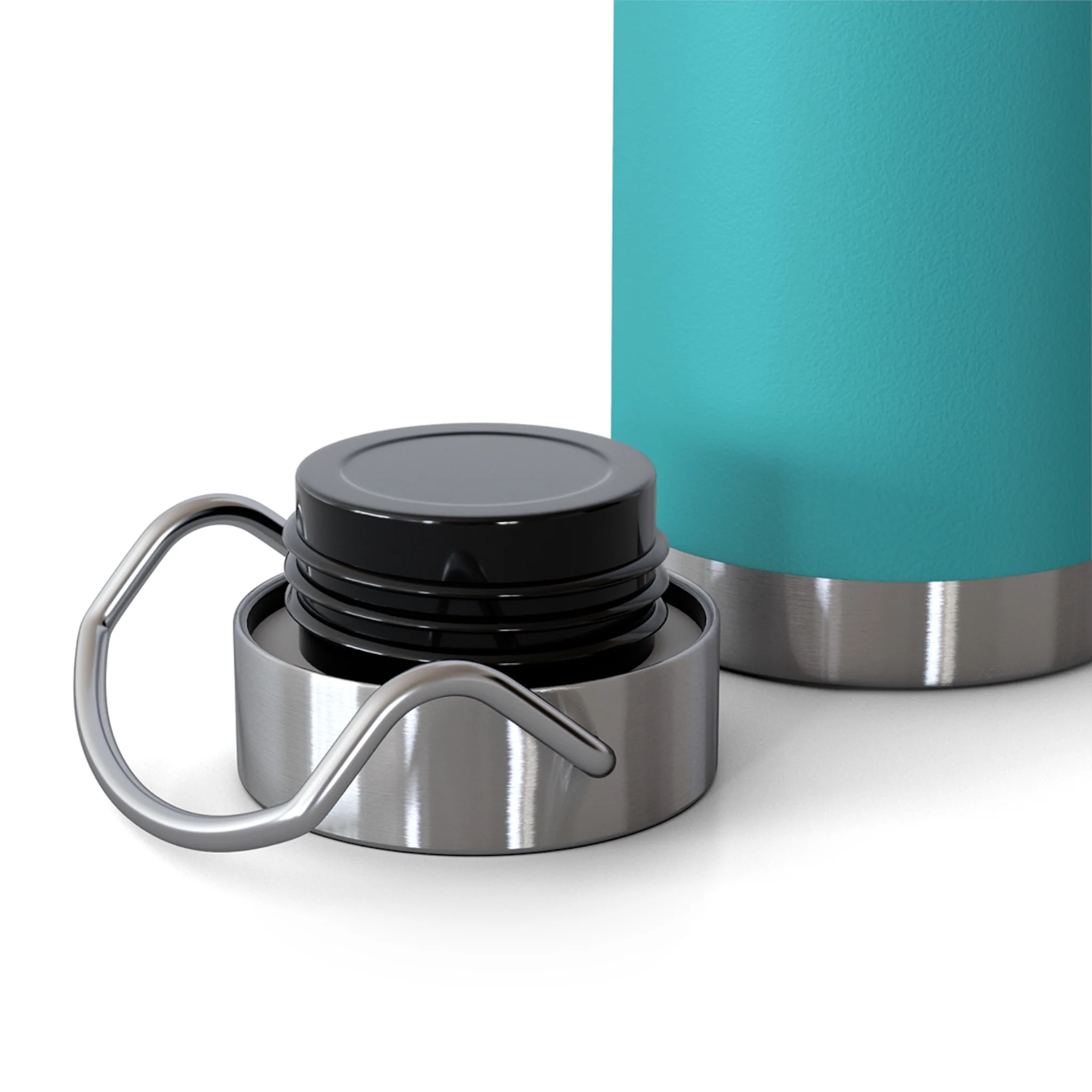 22oz Copper Vacuum Insulated Bottle — Cheerful Mint Green Mascot Design - Image 5